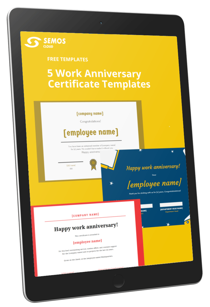 Work Anniversary Certification Templates