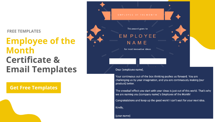 Employee of The Month Cert & Email Templates